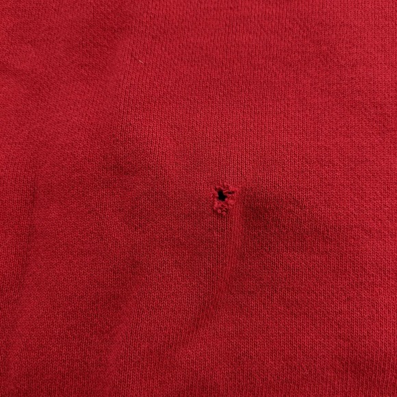 Men's Thrashed Destroyed Aeropostale Sweatshirt L Red Holes Grunge Skater Punk - Picture 11 of 15